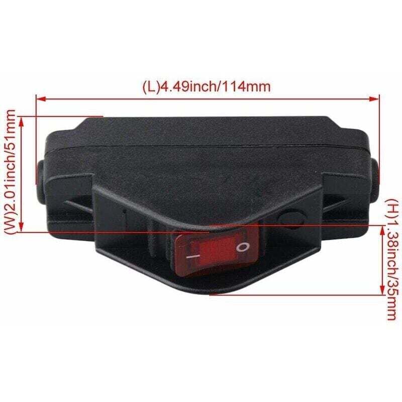 Întrerupător cu cablu încorporat cu buton IP65, impermeabil, negru ...