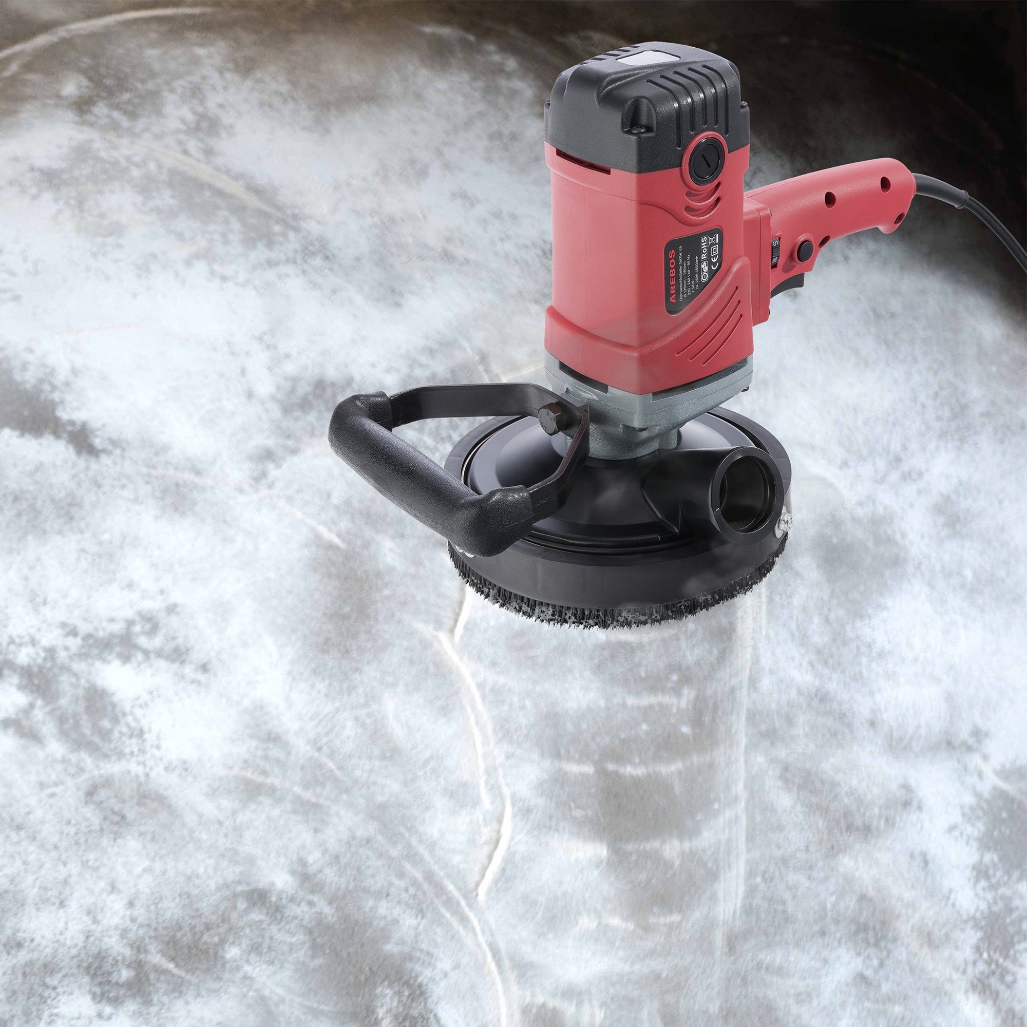 AREBOS Ponceuse à Beton Rabot fraiseuse a Beton 1500 W avec les Accessoires réglable en hauteur - 2