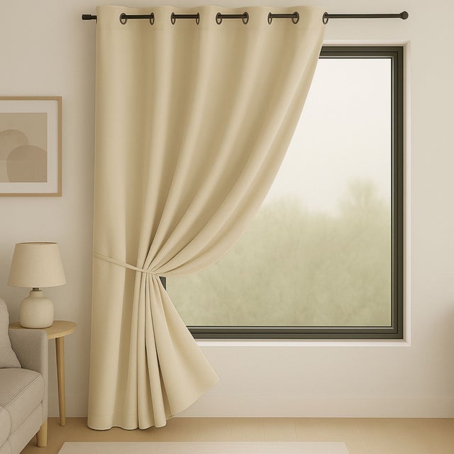 Rideau occultant ignifugé Non Feu M1 - Beige - 240x260 cm - Polyester