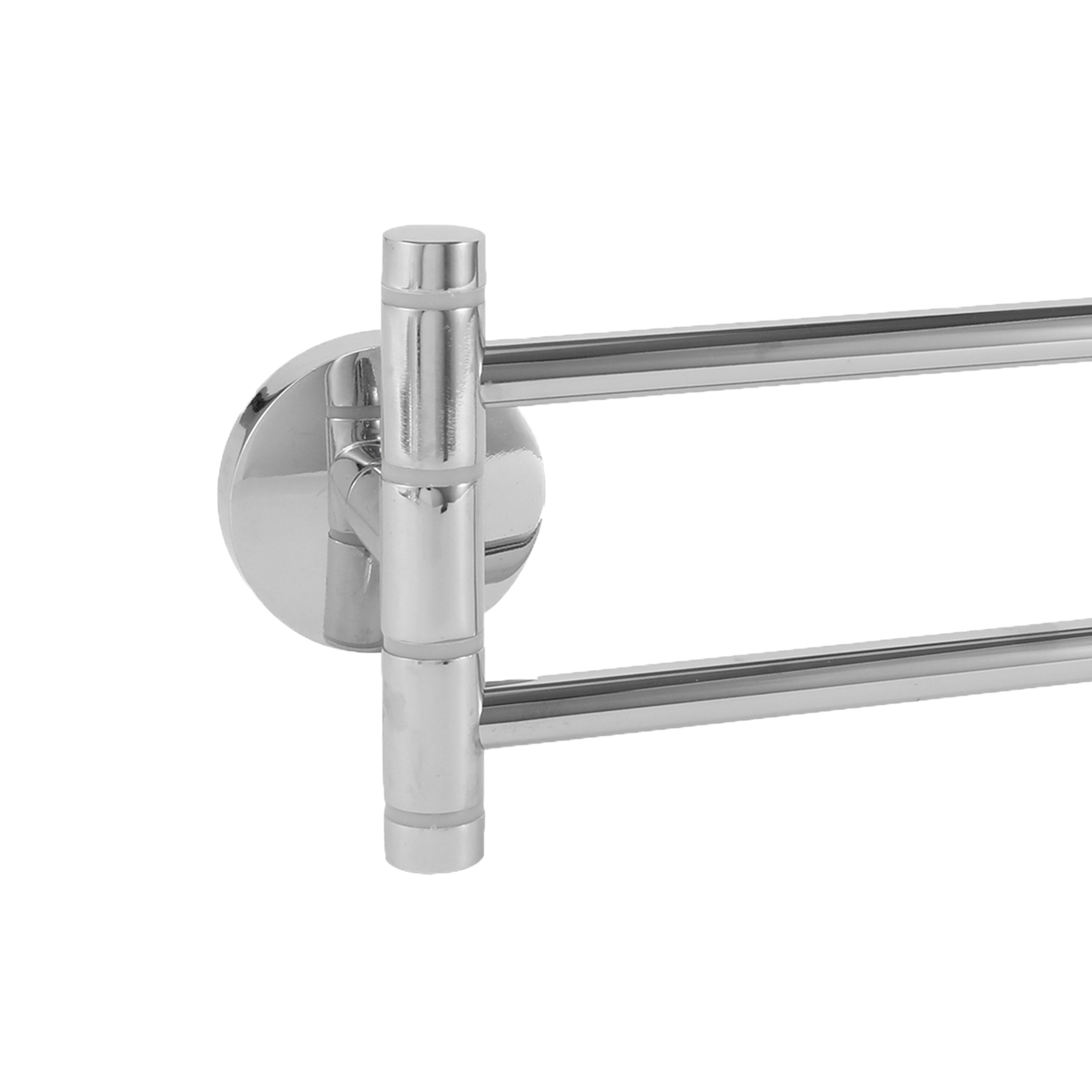 SENSEA - Porta asciugamani a parete con 2 barre mobili - Finitura in acciaio inox e cromo lucido - 3