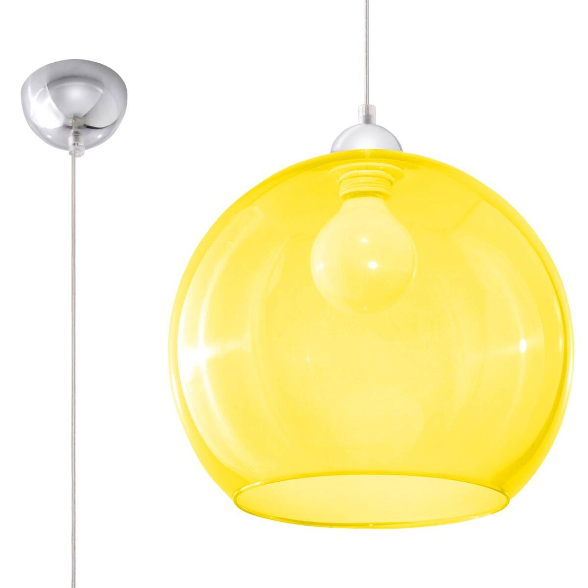 Lampa wisząca Ball żółta 1xE27x15W wym: 120 x 30 x 30 cm szkło Sollux Lighting