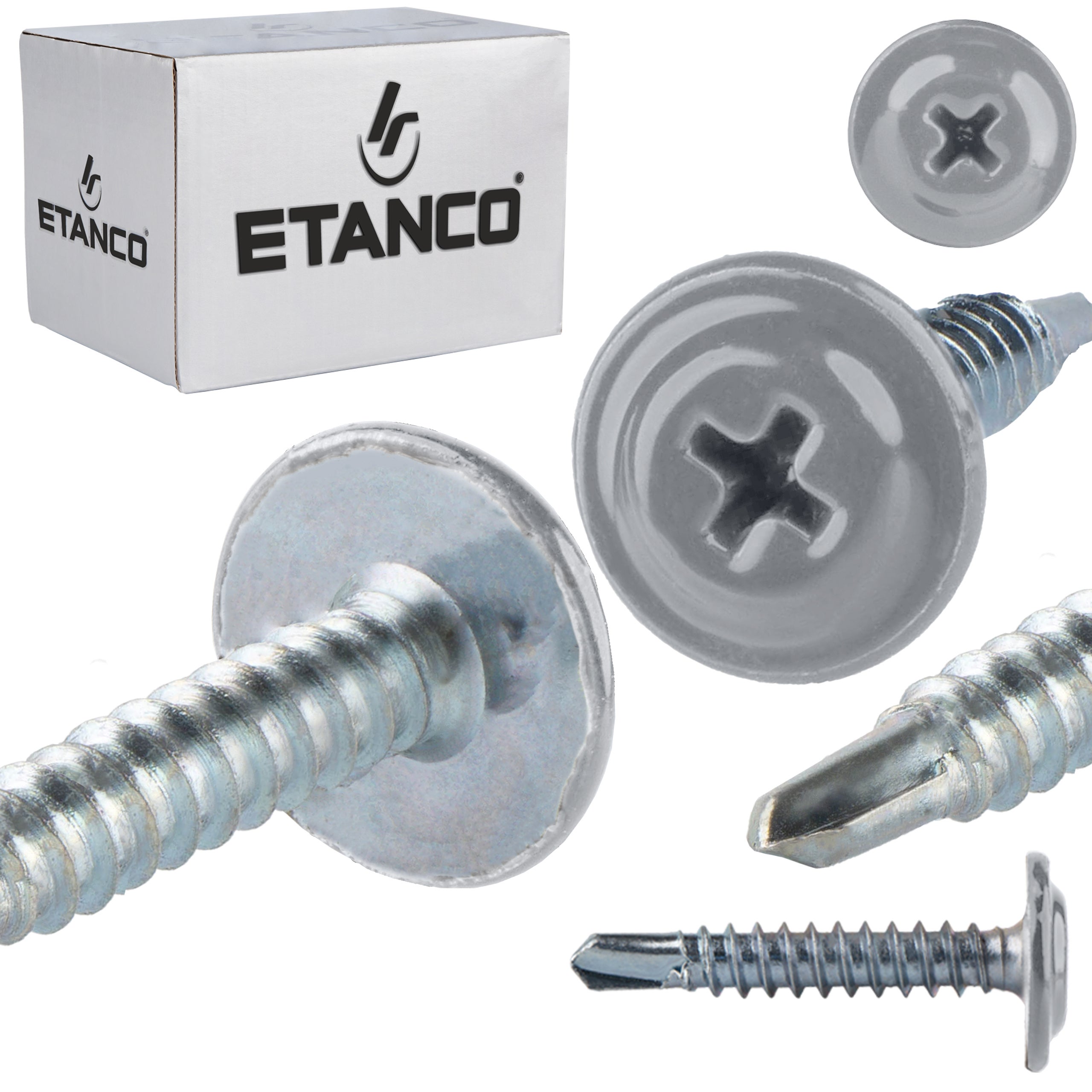 Łączniki montażowe Etanco GM-B 4,2x25 mm RAL 9006 250szt
