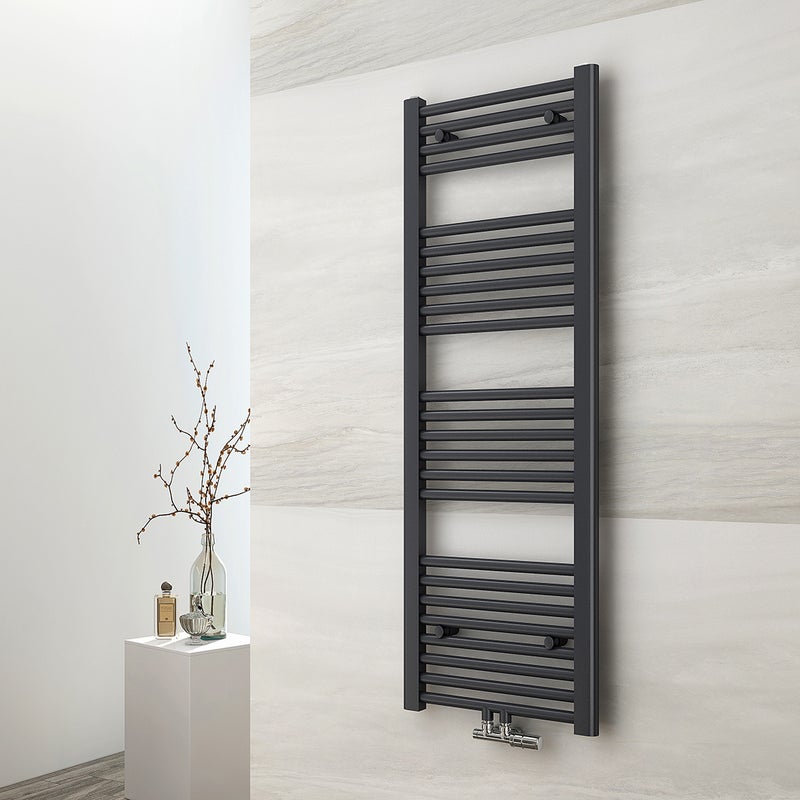 EMKE Grzejnik Łazienkowy 427W, 120x40 cm, 6 bar, do 3 m² – Antracytowy