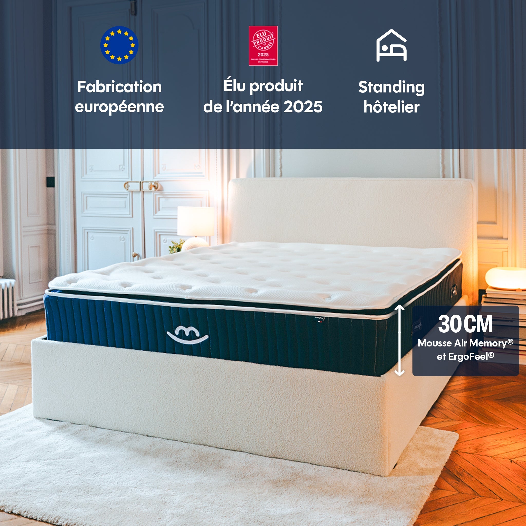 Matelas luxe hybride mémoire de forme 180x200 épais 30cm - Victoria - Morphea - 3