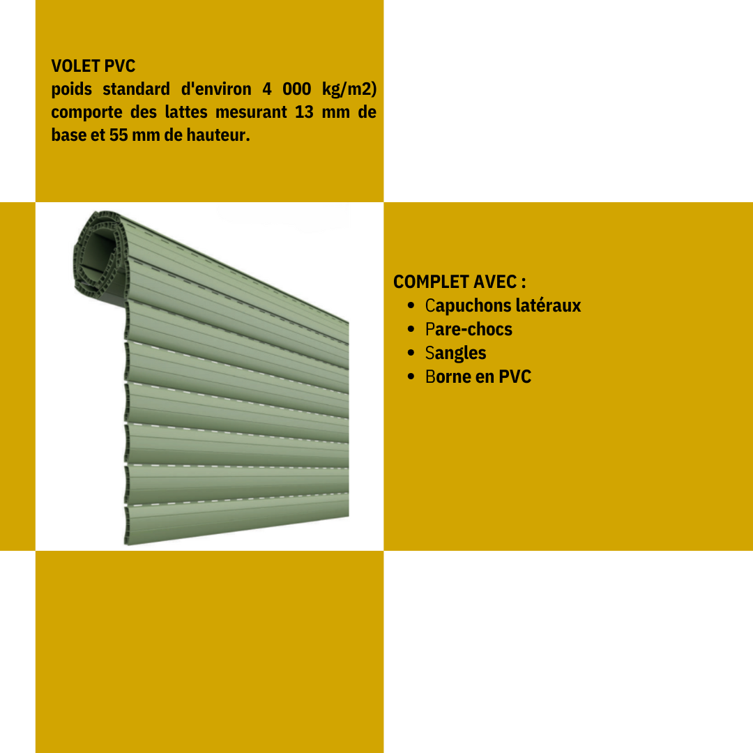 Volet roulant PVC, découpé et assemblé (Terre Cuite Largeur:160 x Hauteur:300) - 2