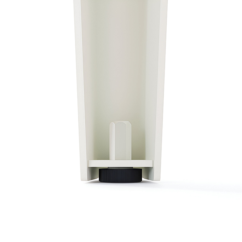 Lot de 2 pieds profilés DECO-GEM pour table haute en acier finition époxy blanc à visser, H.71 cm - 4