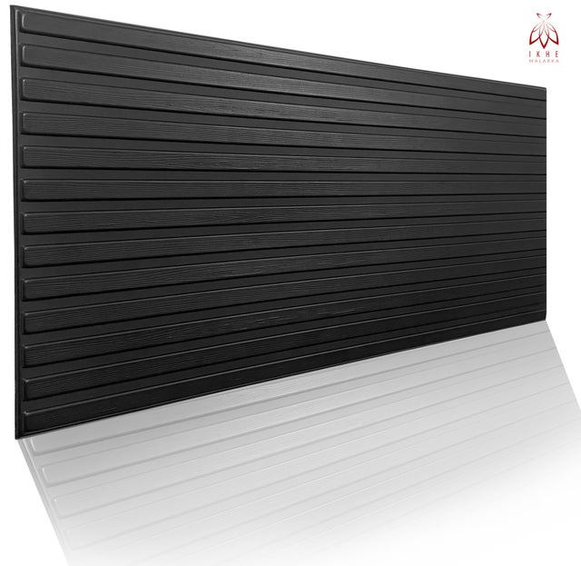 6m² - 12 pièces Panneaux polystyrène, de plafond, l'aspect du Lattes noir, panneaux muraux, décors, plafonds imitation - parement XL 3D Slats Black
