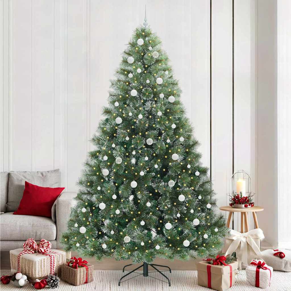 Sztuczna choinka z 300 diodami LED Zielony 240 cm PE i PVC