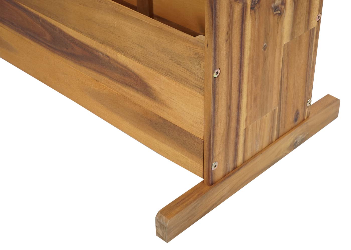 Mendler Jardinière Ronde HWC-L24 50x34cm Bois D'Acacia Certifié - Avec Insert Amovible Pour Intérieur Et Extérieur
