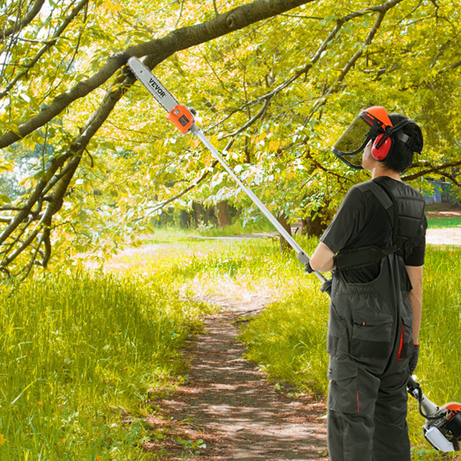 Ferramenta de corte multifuncional 6 em 1,VEVOR aparador sebes a gás 43CC,comedor ervas daninhas,aparador de bordas,motor 2 tempos,serra de poste - 8