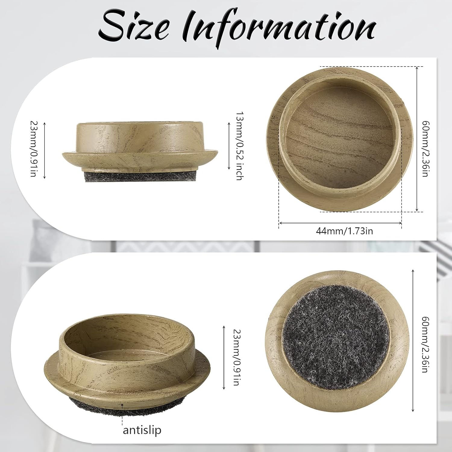 Cuscinetti Antiscivolo Per Mobili, 8 Pezzi In Gomma, Per Proteggere Il Pavimento E Bloccare Le Ruote - 4