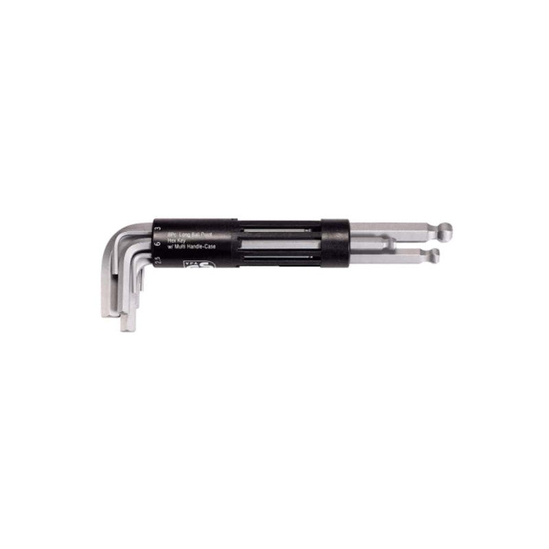 KS Tools 151.2100 Serie di Chiavi Maschio Esagonali Piegate a Testa Sferica Classic 3 in 1, 8 Pezzi, 2-10 mm