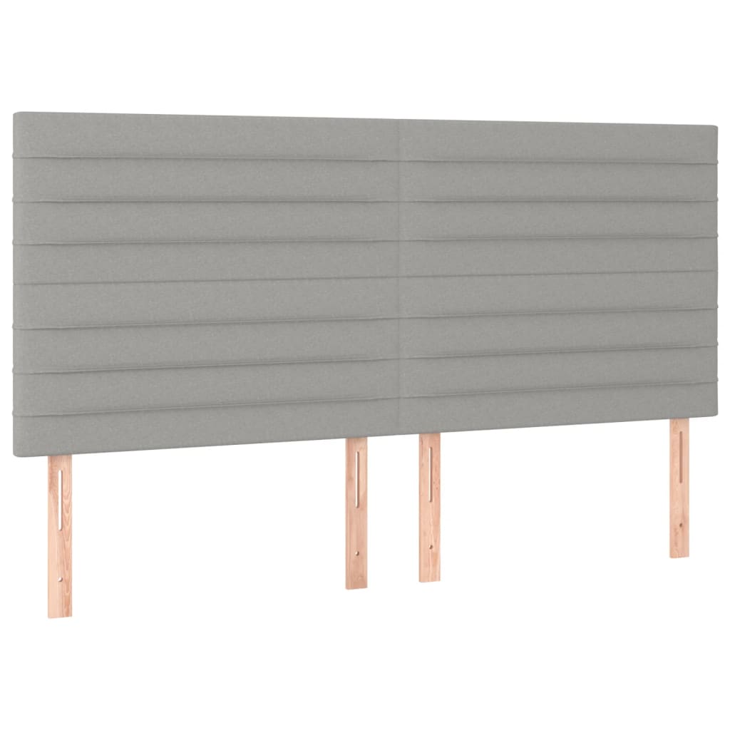Cadre de lit sans matelas gris clair 160 x 200 cm en tissu - 8