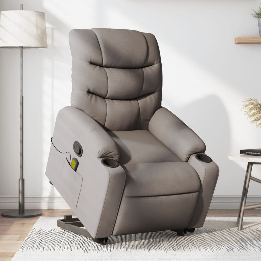 Fauteuil massant Homcom Fauteuil releveur massant chauffant inclinable - 8 points de massage - télécommande, pochette - tissu gris