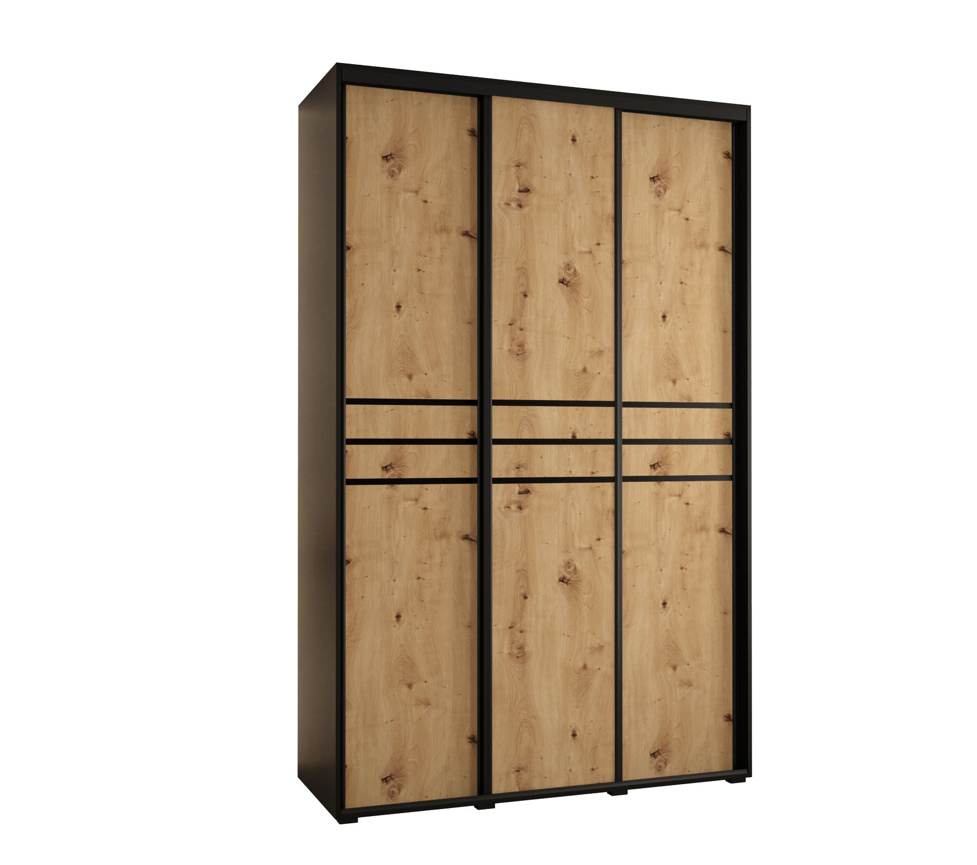 Szafa przesuwna wysoka Davos 10 150 x 60 x 235,2 cm czarny + artisan + u. czarny - Abiks Meble