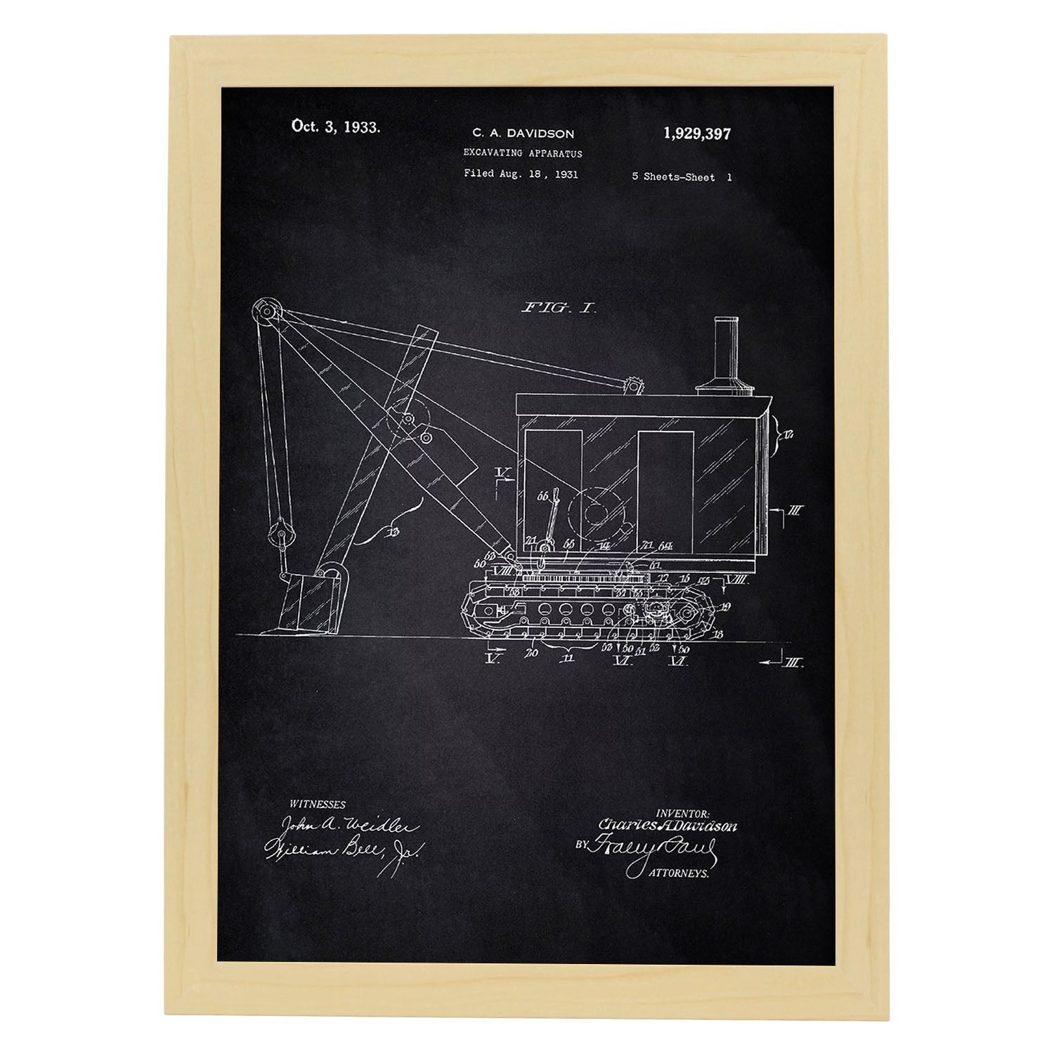 Enseigne Murale Personnalisable Pelle Et Camion - Décoration Garage, Atelier Ou Homme Cave