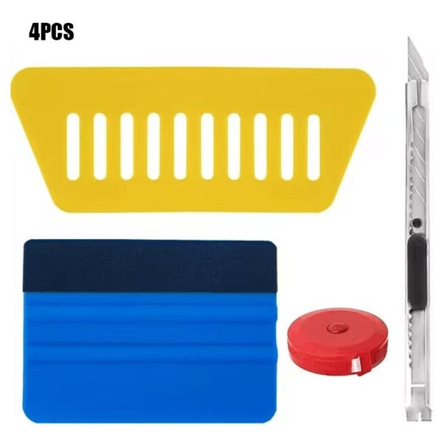 Herramienta para aplicar papel tapiz, espátula adhesiva, con espátula de silicona, cuchilla universal y hojas, cinta métrica