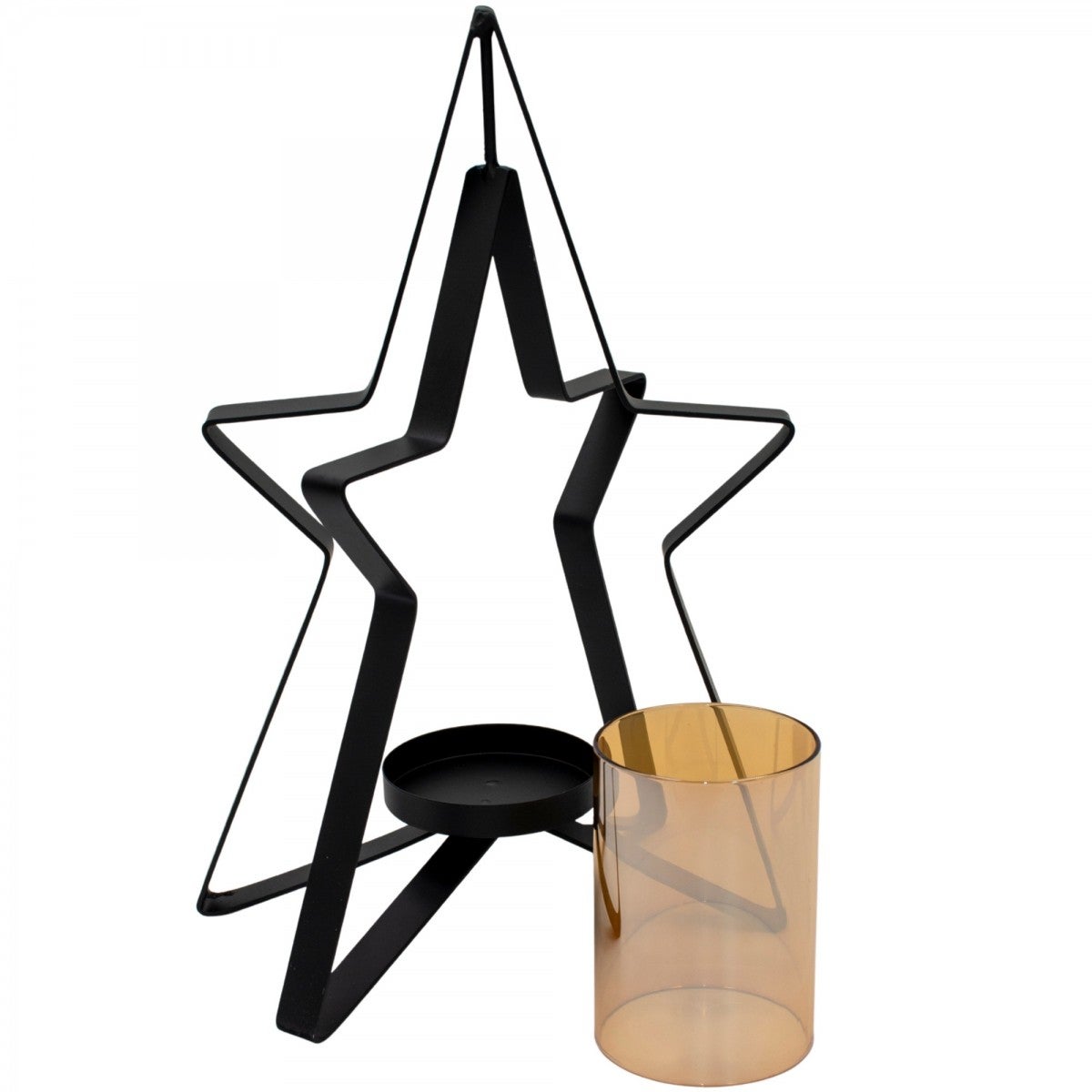 Świecznik metalowy 31,5 cm Gwiazda Mica