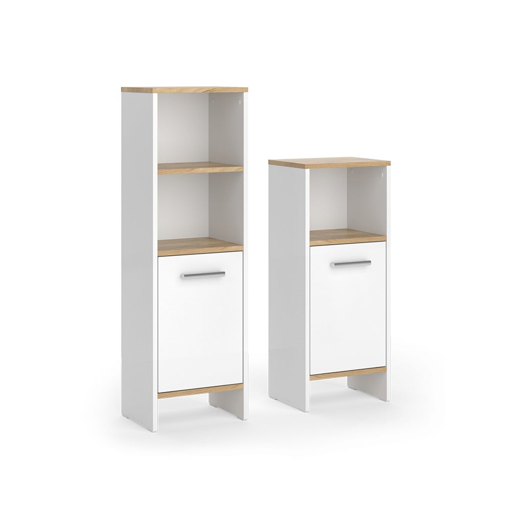 Vicco Zestaw mebli łazienkowych Karli, Biały/złoty dąb, 2 części