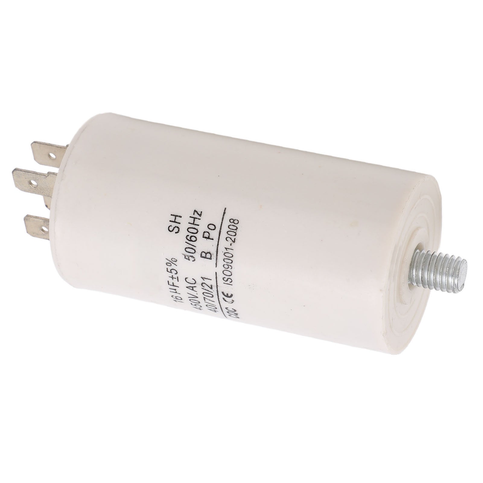 Condensatore di marcia CBB60, condensatore motore a cilindro a doppio inserto per lavatrici ed elettrodomestici, 450 V, 16 uF - 4