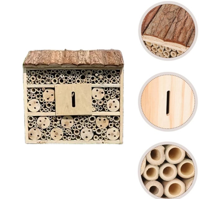 Casa para Insetos de Jardim, Hotel para Insetos e Habitat Natural para Insetos Benéficos — Ideal para Abelhas, Borboletas e Joaninhas.