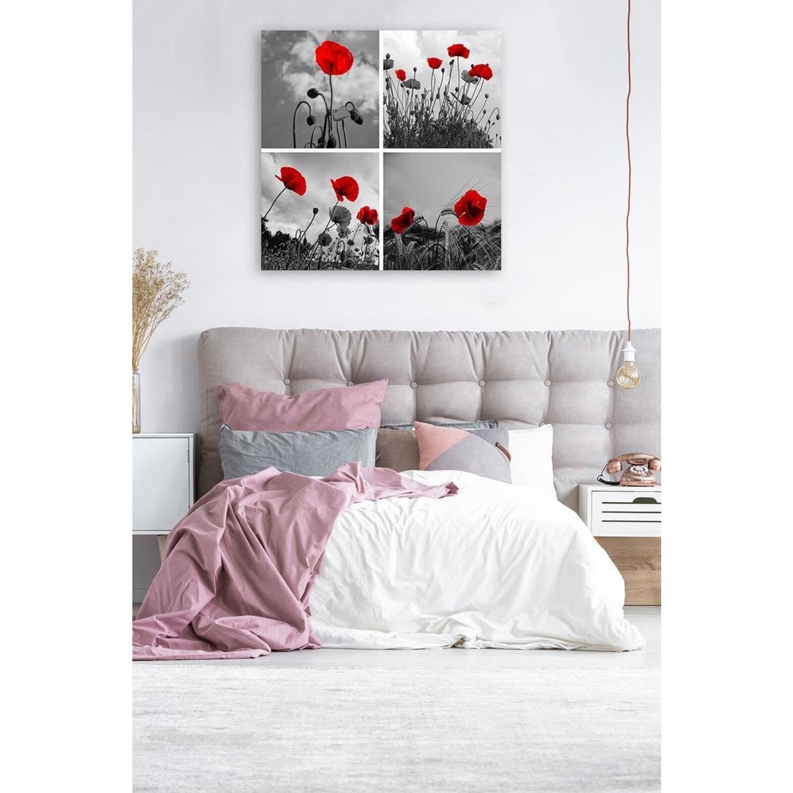 Tableau coquelicots rouges - 40 x 40 cm - 3