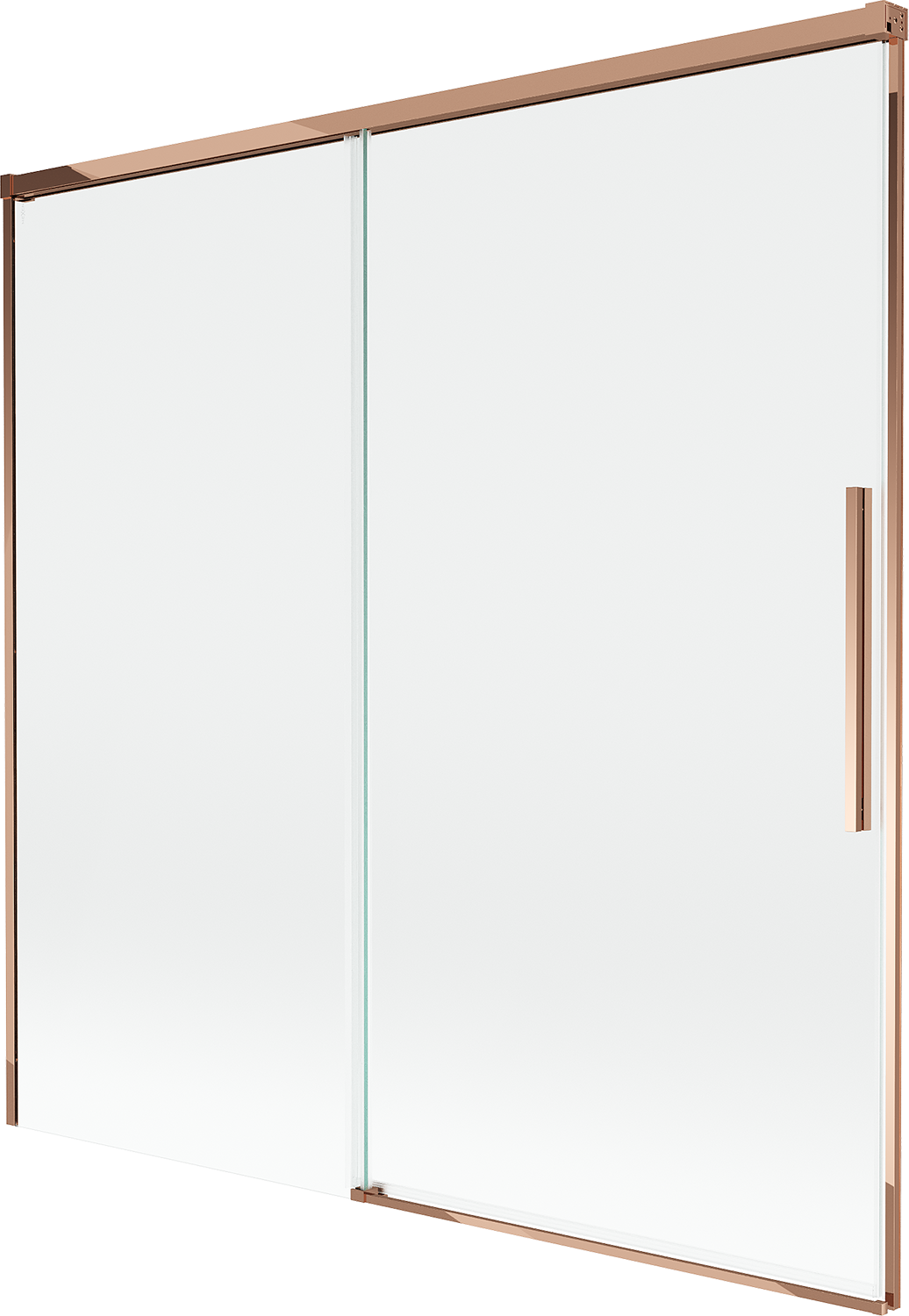 Mexen Rox parawan nawannowy 2-skrzydłowy rozsuwany 160 x 150 cm, transparent, różowe złoto - 8C9-160-001-60-00