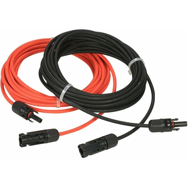 Câble d'extension pour panneau solaire avec connecteur MC4, paire rouge + noire, 14AWG 4m - 3
