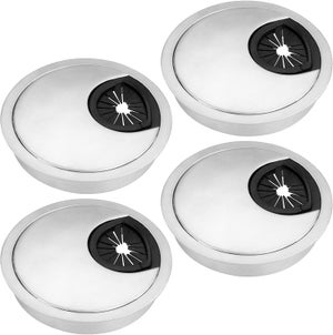 Pasacables De Escritorio 60mm – 2 Unidades Blanco Y Negro, Tapa Redonda Encastrable Para Organizar Cables