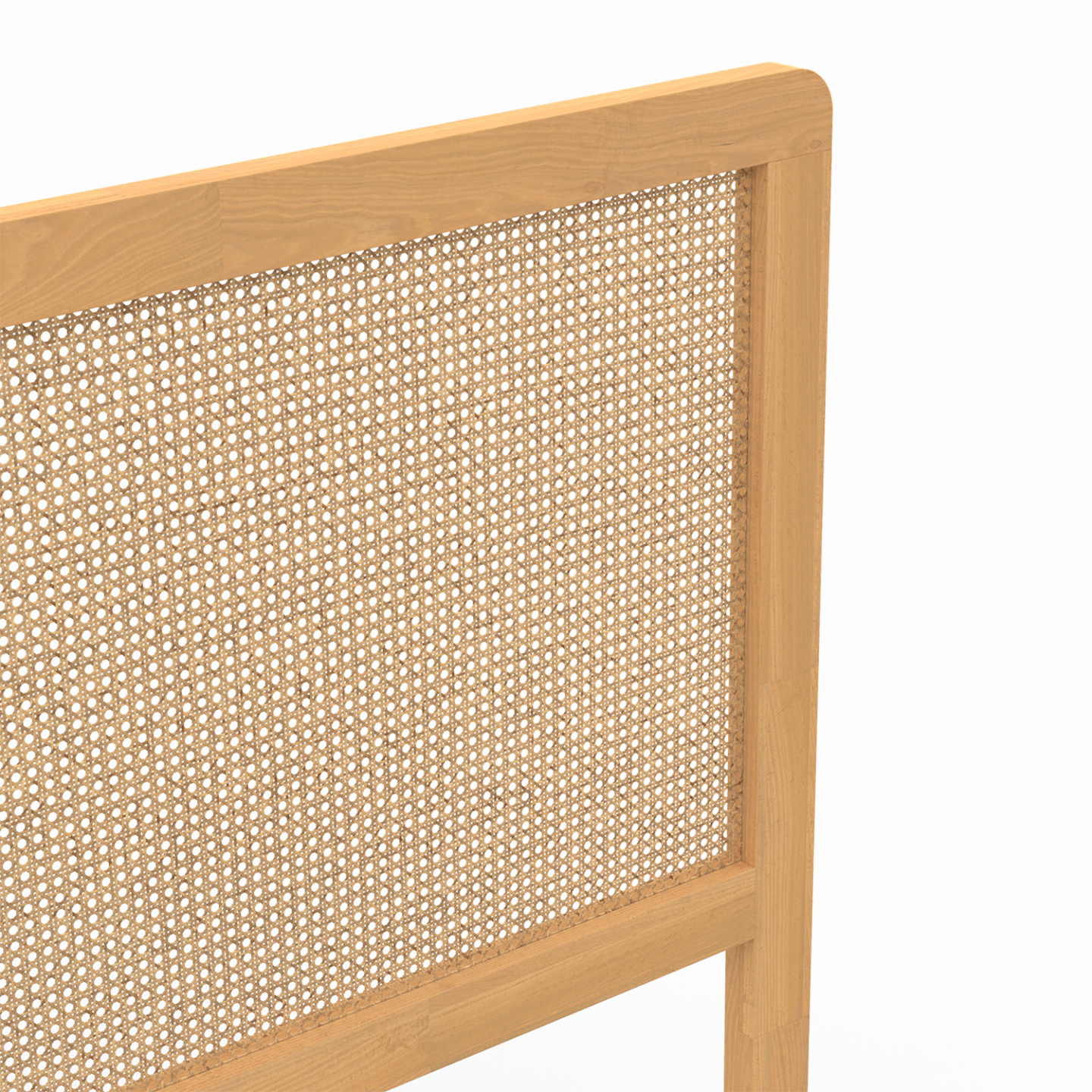 Tête de lit sur pied EDHEN 140 cm cannage et bois - 5