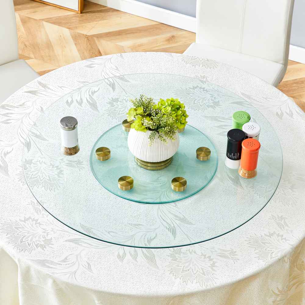 Blat szklany okrągły z 2 poziomami, Ø77/38 cm, blat obrotowy