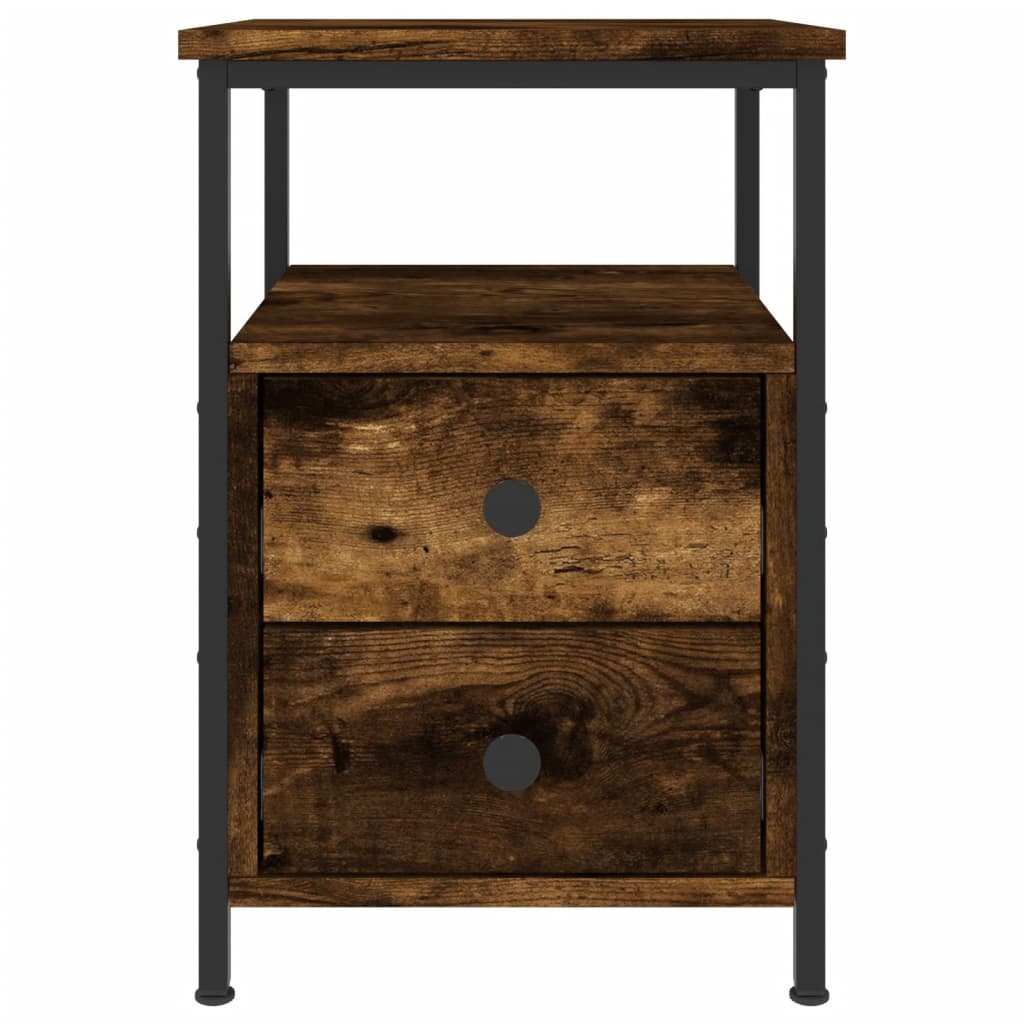 Lot de 2 Tables de chevet，Table d'appoint, Table de nuit pour Salon Chambre chêne fumé 34x35,5x50 cm bois ingénierie418950 - 6