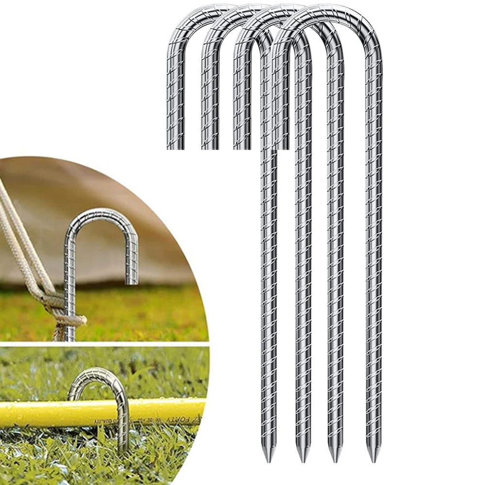 6 picchetti da pavimento, picchetti per tenda, ancoraggi a terra, ganci a J pesanti, chiodi per tenda, ganci per il fissaggio di recinzioni, tende, tettoie, campeggio, trampolino, pali da giardino 6 picchetti da pavimento, picchetti per tenda, ancoraggi a terra, ganci a J pesanti, chiodi per tenda, ganci per il fissaggio di recinzioni, tende, tettoie, campeggio, trampolino, pali da giardino