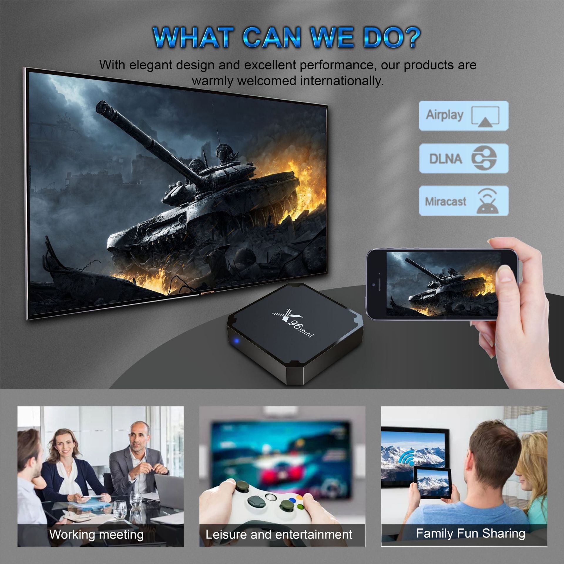 TV Box multimédia - X96 Mini -Android 11 TV Box - 2GB RAM Mémoire étendable - 4