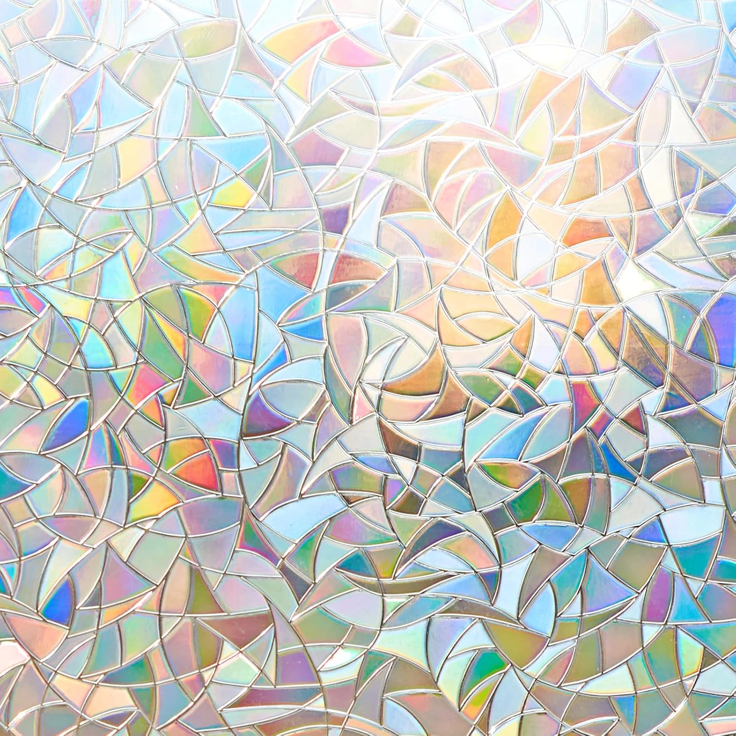 Film de confidentialité en verre coloré : film givré arc-en-ciel pour fenêtres en verre, film décoratif statique autocollant pour verre (44.5*200 cm) - 2