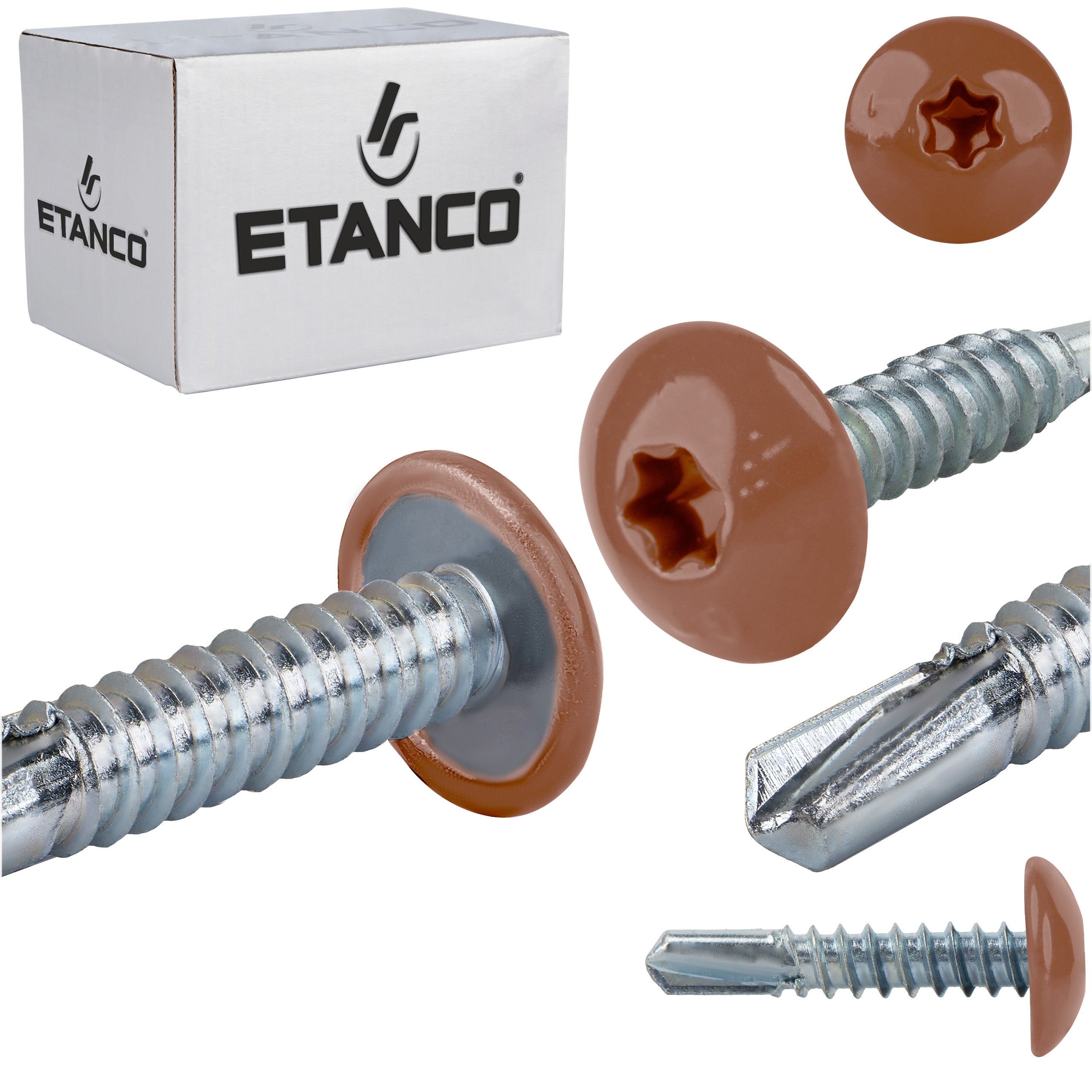 Wkręty samowiercące do metalu Etanco GT5 PH 5,5x25 mm RAL 8004 500szt