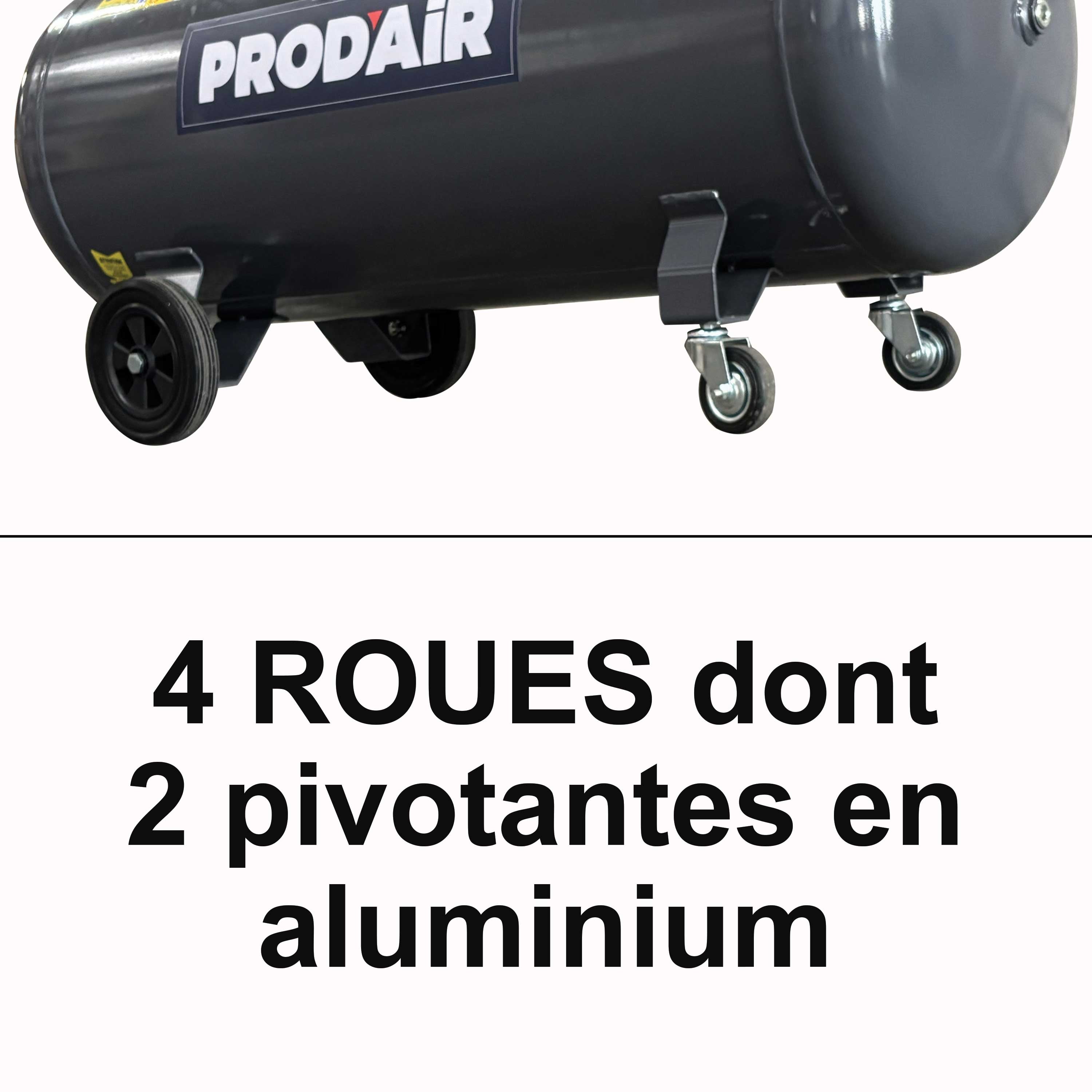 Compresseur 200 Litres 4 Cv 10 Bars Lubrifié Courroie Sur Roues - 5