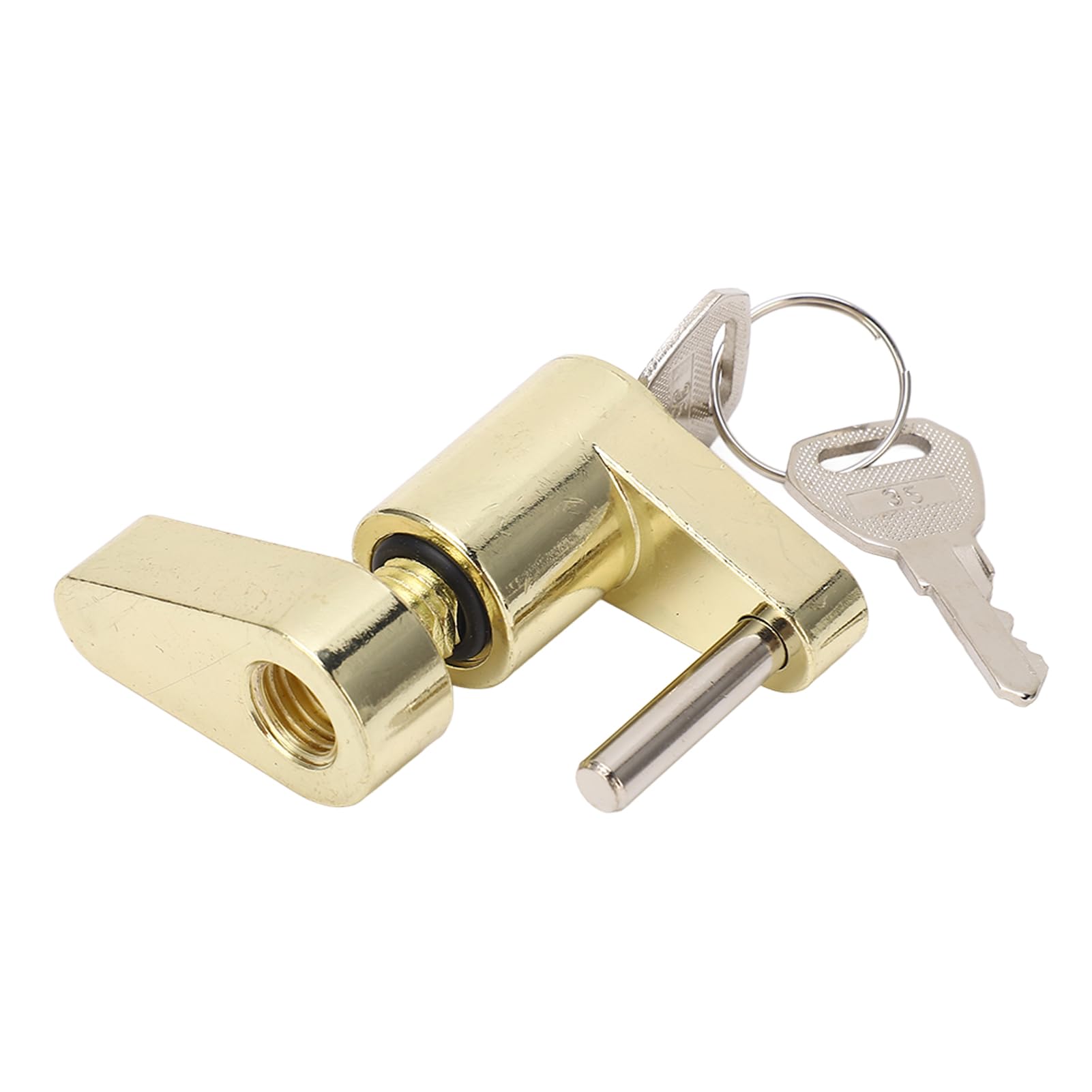 Blocco di aggancio per gancio di traino, antifurto, versatile, per camion RVS, cassetta degli attrezzi (oro) - 7