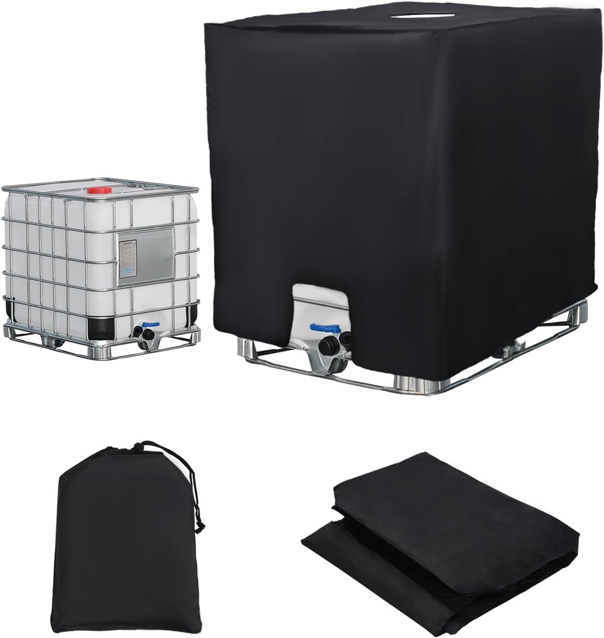 Plandeka na zbiornik 1000L IBC, Pokrywa zbiornika na wodę, Odporna na promieniowanie UV i kurz Pokrowiec na kontener IBC, Pokrowiec ochronny