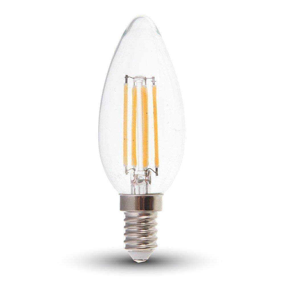 Lampadina a candela E14 a filamento LED da 4 W, brevettata, VT-1986 - 6000 K - 2