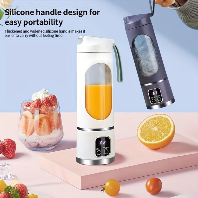 Licuadora portátil para batidos y smoothies, mini exprimidor inalámbrico, 450 ml, 12 cuchillas, fácil de limpiar, exprimidor de frutas | Leroy Merlin