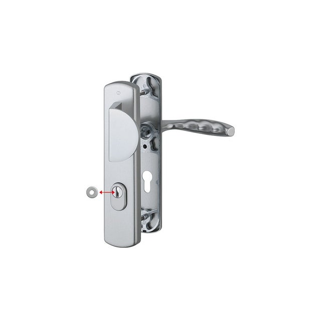 Palière HOPPE New York inox pour porte 42 à 47 mm aluminium protège cylindre