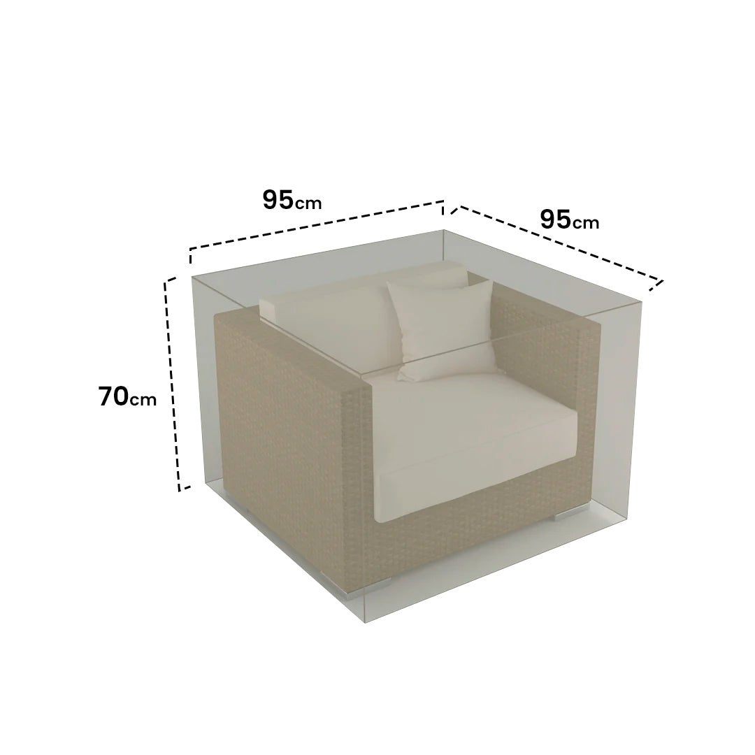 Housse de protection en polyester pour canapé 1 place - 95 x 95 x 70 cm - g/m2 - 2