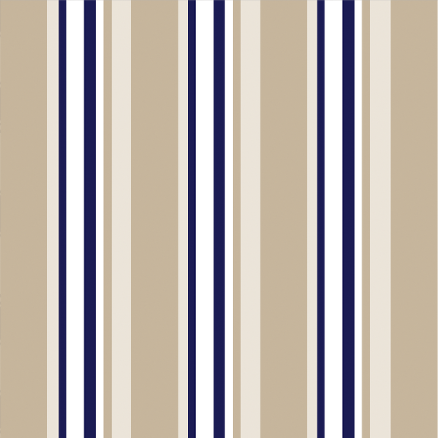 Papier peint Rayures camel et bleues 58cm largeur sur 300cm hauteur