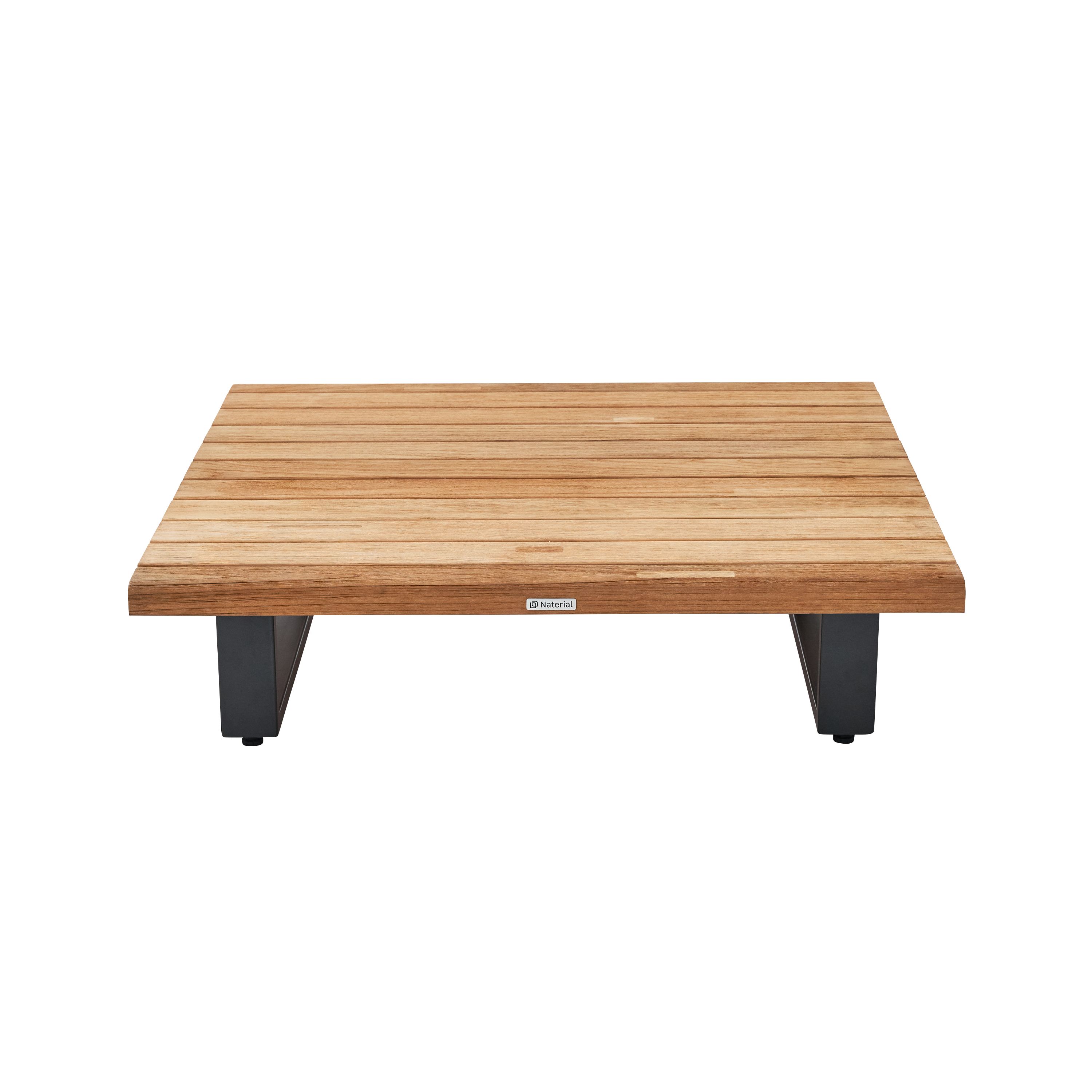 NATERIAL Sirokos niski stolik kawowy do salonu z aluminium i drewna tekowego - 4