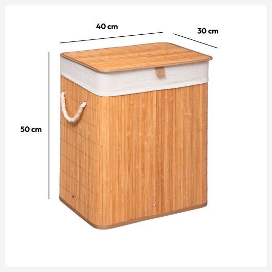 Cesto para roupa suja em bambu 60L - 6