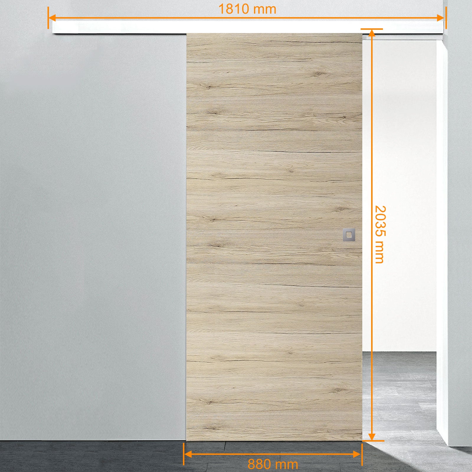 Schulte porte coulissante pleine intérieure en bois, 88x203 cm, bois