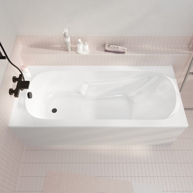 Baignoire rectangulaire 170x75x54cm - Acrylique et ABS Blanc - Dossier et accoudoirs intégrés