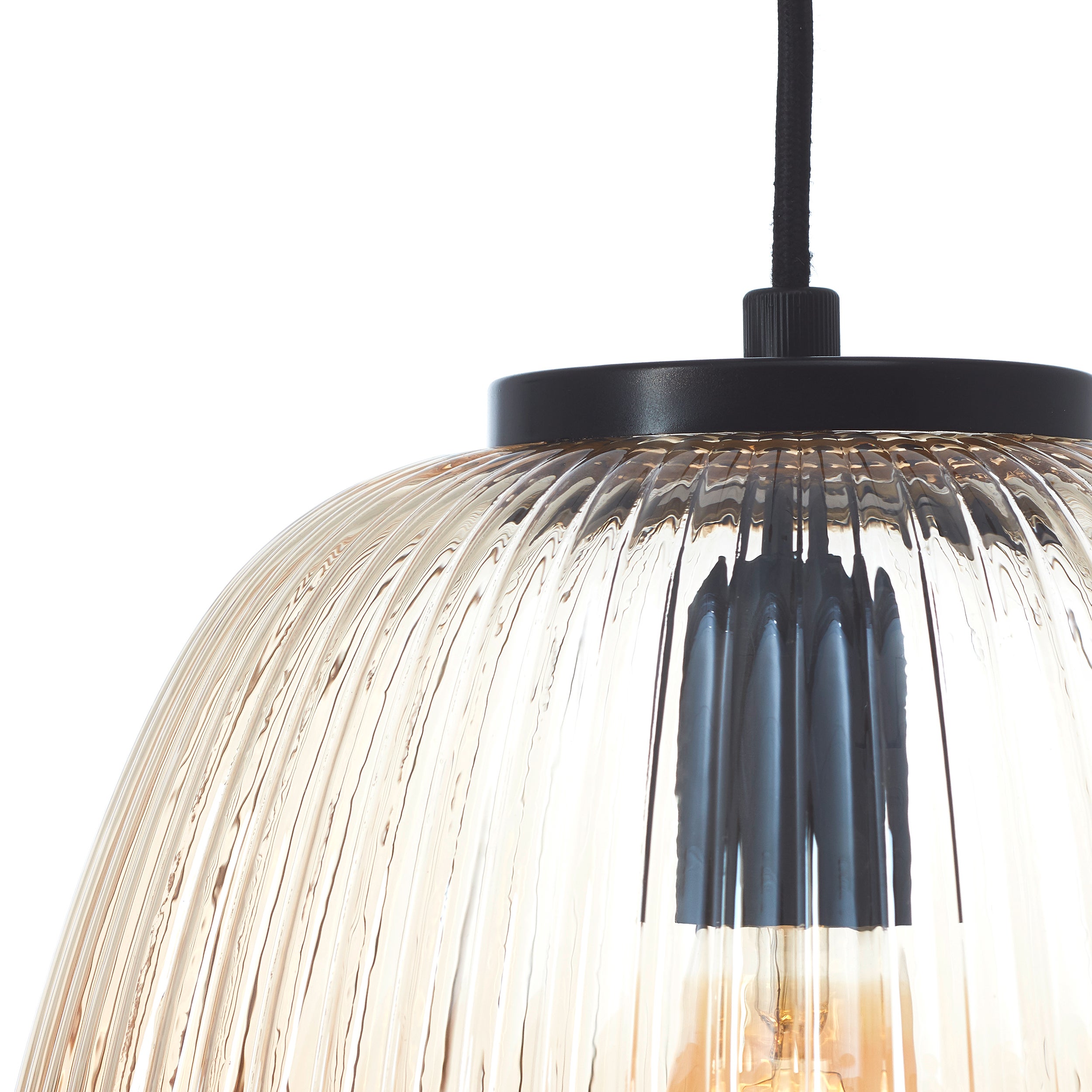 Brilliant Lampa wisząca Kaizen 25cm bursztynowy/czarny matowy metal/brązowy plastik 1x A60, E27, 40 W - 5