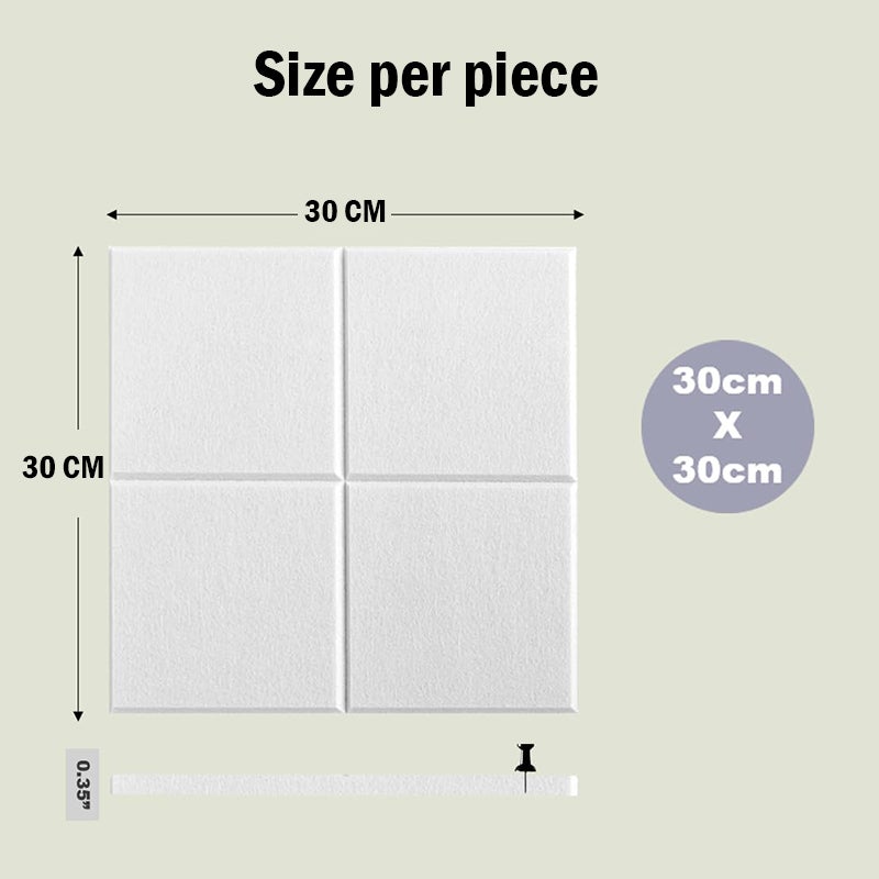 12 panneaux d'isolation phonique, panneaux muraux insonorisants DIY, stickers muraux décoratifs autocollants - 30 cm x 30 cm - 2
